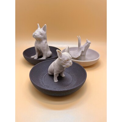 Ring Holder Dish| Bulldog or Triceratops Figurine|Rings Bracelets Organizer| Jewelry Ring Holder| Vanity Organizer|3D printed| Holiday Gift| - image3